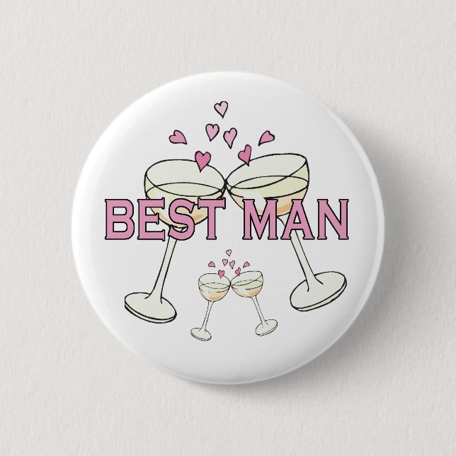 Badge Rond 5 Cm Bouton Best Man ID (Devant)