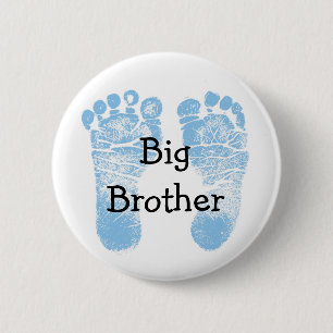 Badge Rond 5 Cm Bouton "Big Brother" avec des empreintes bleues mi