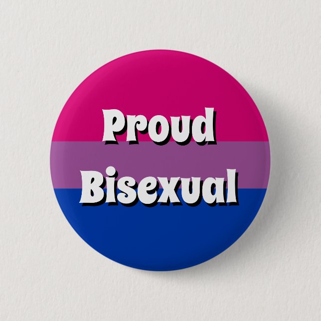 Badge Rond 5 Cm Bouton bisexuel fier de drapeau (Devant)