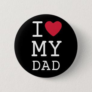 Badge Rond 5 Cm Bouton Black Custom I Love Dad