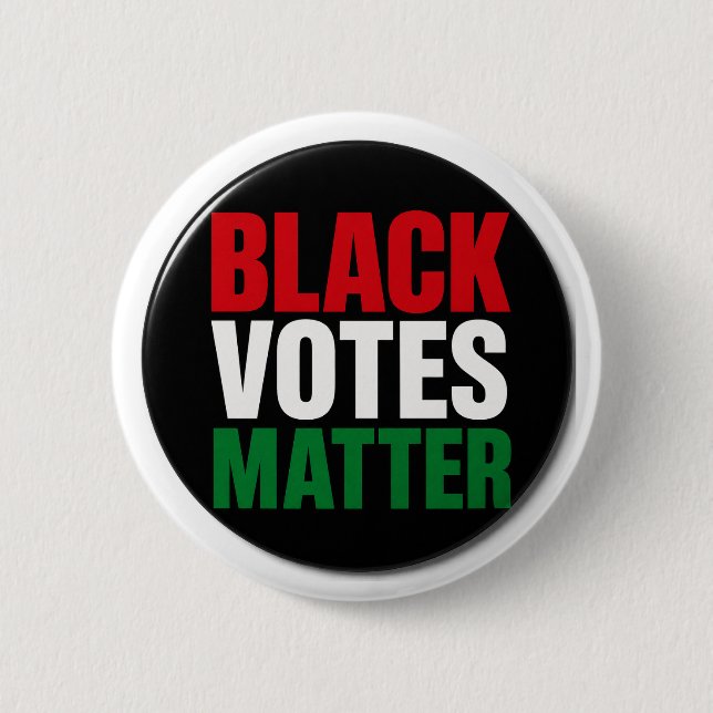 Badge Rond 5 Cm Bouton Black Votes Matter (Devant)