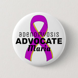 Badge Rond 5 Cm Bouton blanc Adenomyosis Advocate Ribbon
