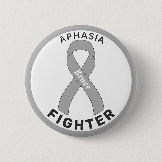 Badge Rond 5 Cm Bouton blanc Aphasia Fighter (Devant)