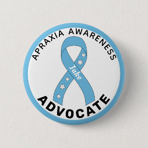 Badge Rond 5 Cm Bouton blanc Apraxia Awareness Advocate