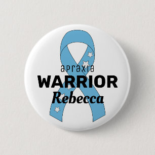 Badge Rond 5 Cm Bouton blanc Apraxia Warrior