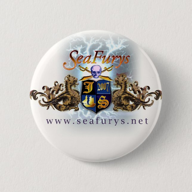 Badge Rond 5 Cm Bouton (blanc) de bouclier de SeaFurys (Devant)