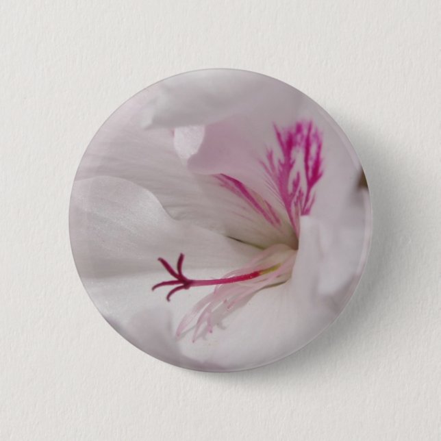 Badge Rond 5 Cm Bouton blanc de géranium (Devant)