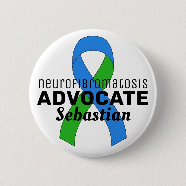 Badge Rond 5 Cm Bouton blanc de l'avocat de la neurofibromatose (Devant)