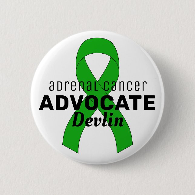 Badge Rond 5 Cm Bouton blanc de l'avocat du cancer surrénal (Devant)