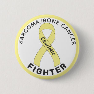 Badge Rond 5 Cm Bouton blanc de lutte contre le cancer de l'os/sar