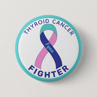 Badge Rond 5 Cm Bouton blanc de lutte contre le cancer thyroïdien