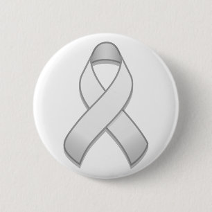 Badge Rond 5 Cm Bouton blanc de ruban de conscience