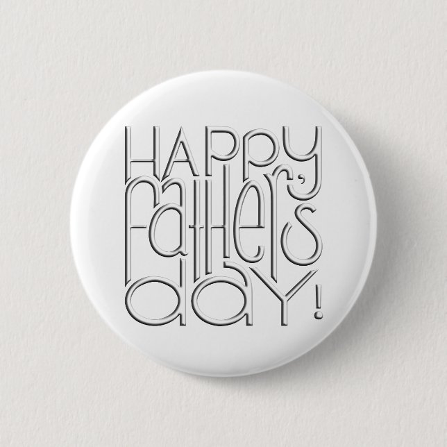 Badge Rond 5 Cm Bouton blanc Fête des pères (Devant)