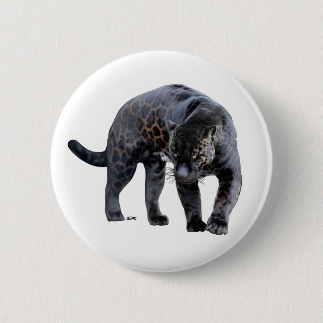 Badge Rond 5 Cm Bouton blanc Jaguar Diablo (Devant)