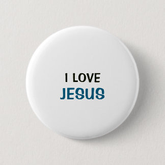 Badge Rond 5 Cm Bouton blanc - J'aime Jésus