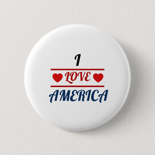 Badge Rond 5 Cm Bouton blanc - J'aime l'Amérique