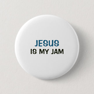 Badge Rond 5 Cm Bouton Blanc - Jésus est mon truc