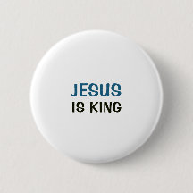 Bouton blanc - Jésus est Roi