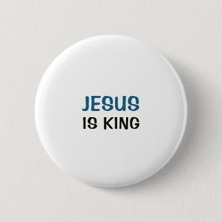 Badge Rond 5 Cm Bouton blanc - Jésus est Roi