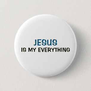 Badge Rond 5 Cm Bouton blanc - Jésus est tout pour moi