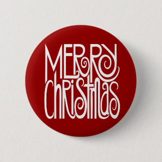 Badge Rond 5 Cm Bouton blanc Joyeux Noël