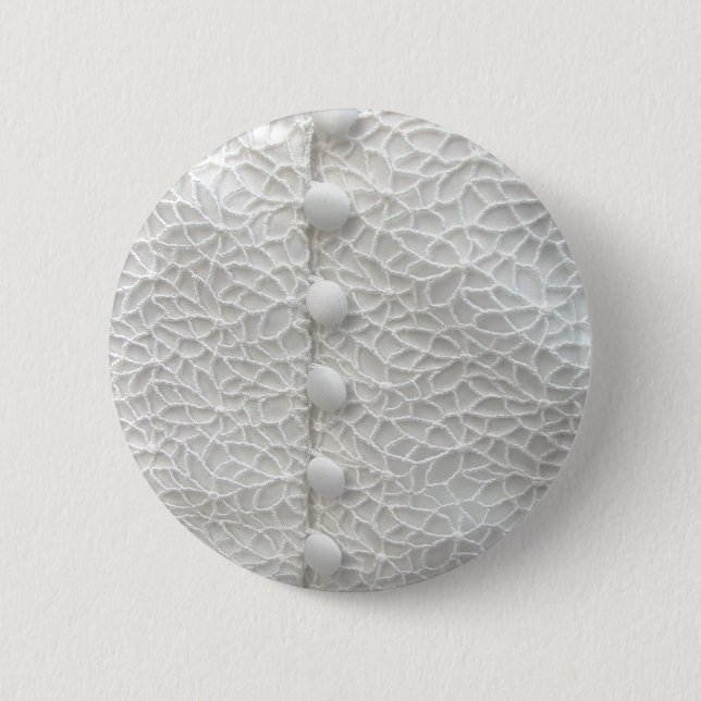 Badge Rond 5 Cm Bouton blanc Mariage Gown I - Personnalisable (Devant)