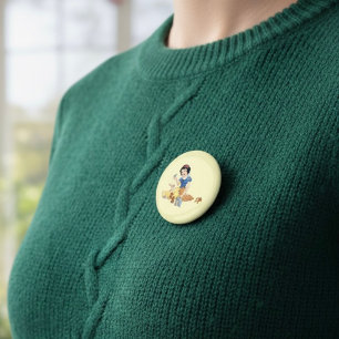 Badge Rond 5 Cm Bouton blanc neige