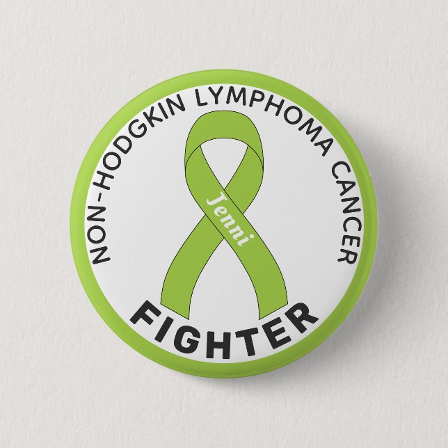 Badge Rond 5 Cm Bouton blanc non Hodgkin Lymphoma Fighter (Devant)
