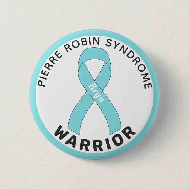 Badge Rond 5 Cm Bouton blanc Pierre Robin Syndrome Warrior Ribbon (Devant)