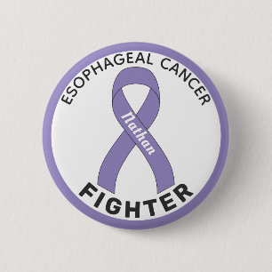 Badge Rond 5 Cm Bouton blanc pour combattre le cancer de l'oesopha