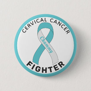 Badge Rond 5 Cm Bouton blanc pour combattre le cancer du col utéri