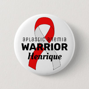 Badge Rond 5 Cm Bouton blanc pour guerrier d'anémie plastique