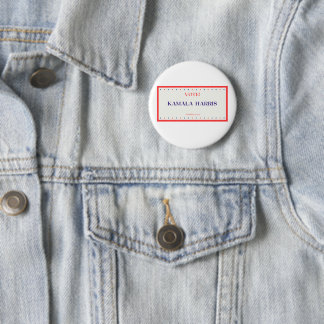 Badge Rond 5 Cm Bouton blanc pour Kamala Harris