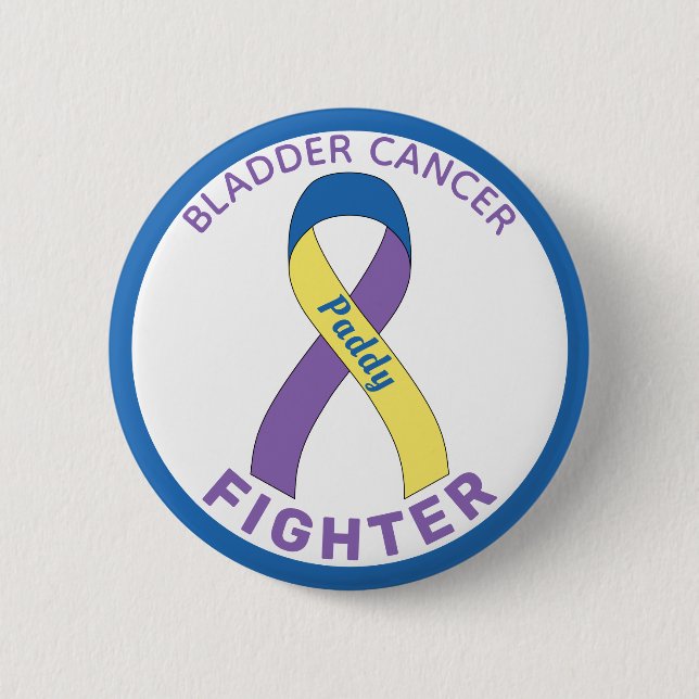 Badge Rond 5 Cm Bouton blanc pour Lutter contre le cancer de la ve (Devant)