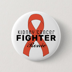 Badge Rond 5 Cm Bouton blanc Ruban Cancer du rein