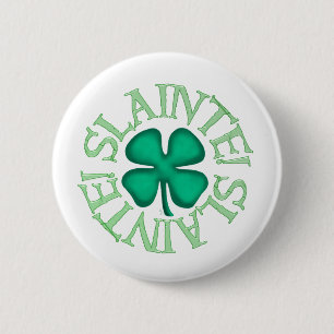 Badge Rond 5 Cm Bouton blanc Slainte