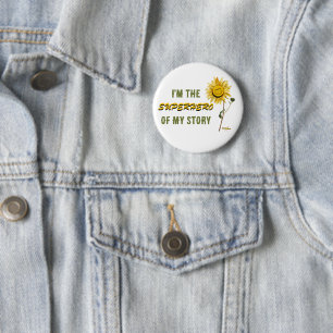 Badge Rond 5 Cm Bouton blanc superhero par la poète Adiela Akoo