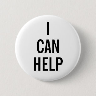 Badge Rond 5 Cm Bouton Blanc Volontaire