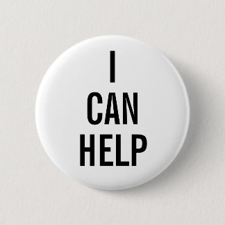 Badge Rond 5 Cm Bouton Blanc Volontaire