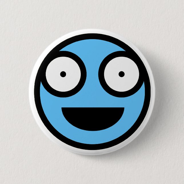 Badge Rond 5 Cm Bouton bleu (Devant)