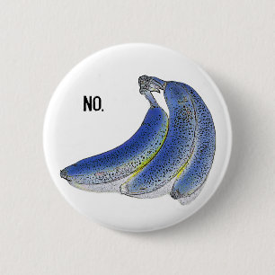 Badge Rond 5 Cm bouton bleu de banane