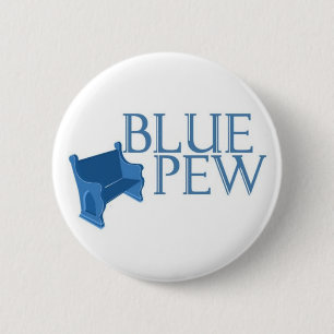 Badge Rond 5 Cm Bouton bleu de banc