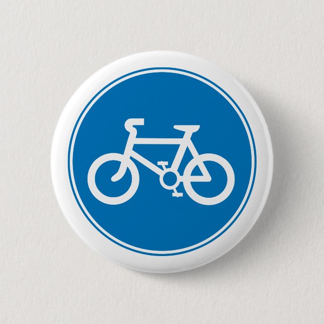 Badge Rond 5 Cm Bouton bleu de bicyclette (Devant)