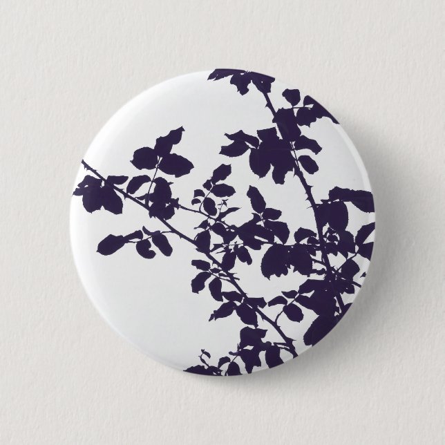 Badge Rond 5 Cm Bouton bleu de branches (Devant)