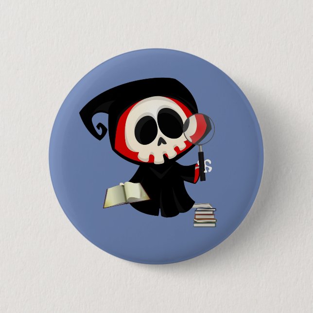 Badge Rond 5 Cm Bouton bleu de club de lecture (Devant)