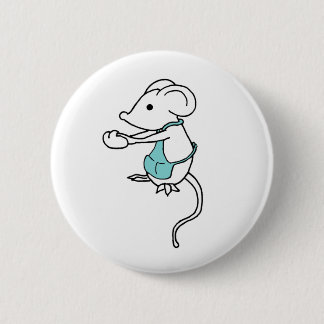 Badge Rond 5 Cm Bouton Bleu de la souris