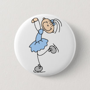 Badge Rond 5 Cm Bouton bleu de patineur artistique