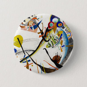Badge Rond 5 Cm Bouton bleu de segment de Kandinsky