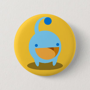 Badge Rond 5 Cm Bouton bleu de truc
