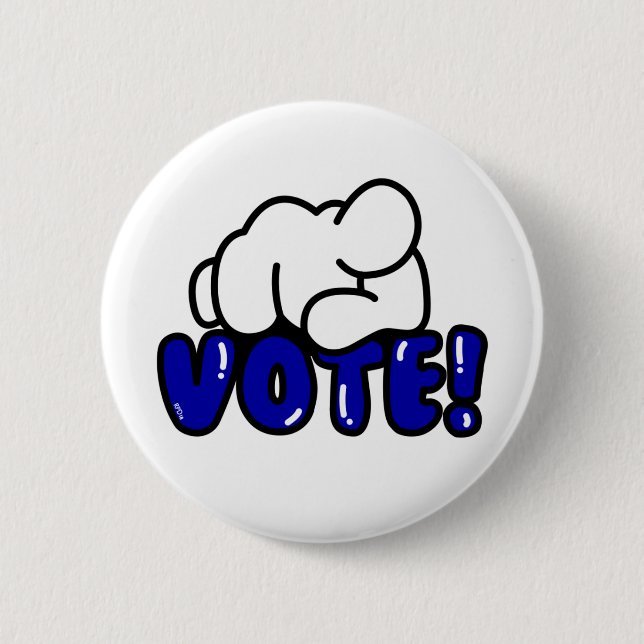 Badge Rond 5 Cm Bouton bleu de VOTE (Devant)
